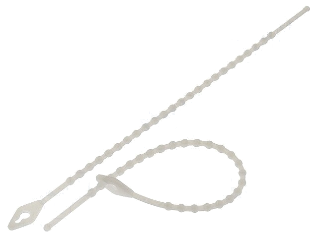 Kabelbinder; kralen,losmaakbaar; L: 150mm; polyamide; natuurlijk Kabelbinder; kralen,losmaakbaar; L: 150mm; polyamide; natuurlijk